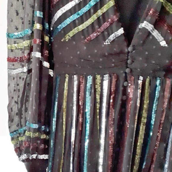 NWT Rococo Sand black sequin
polka dot maxi dress - Picture 7 of 7